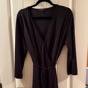 Banana Republic Black Midi Wrap Dress